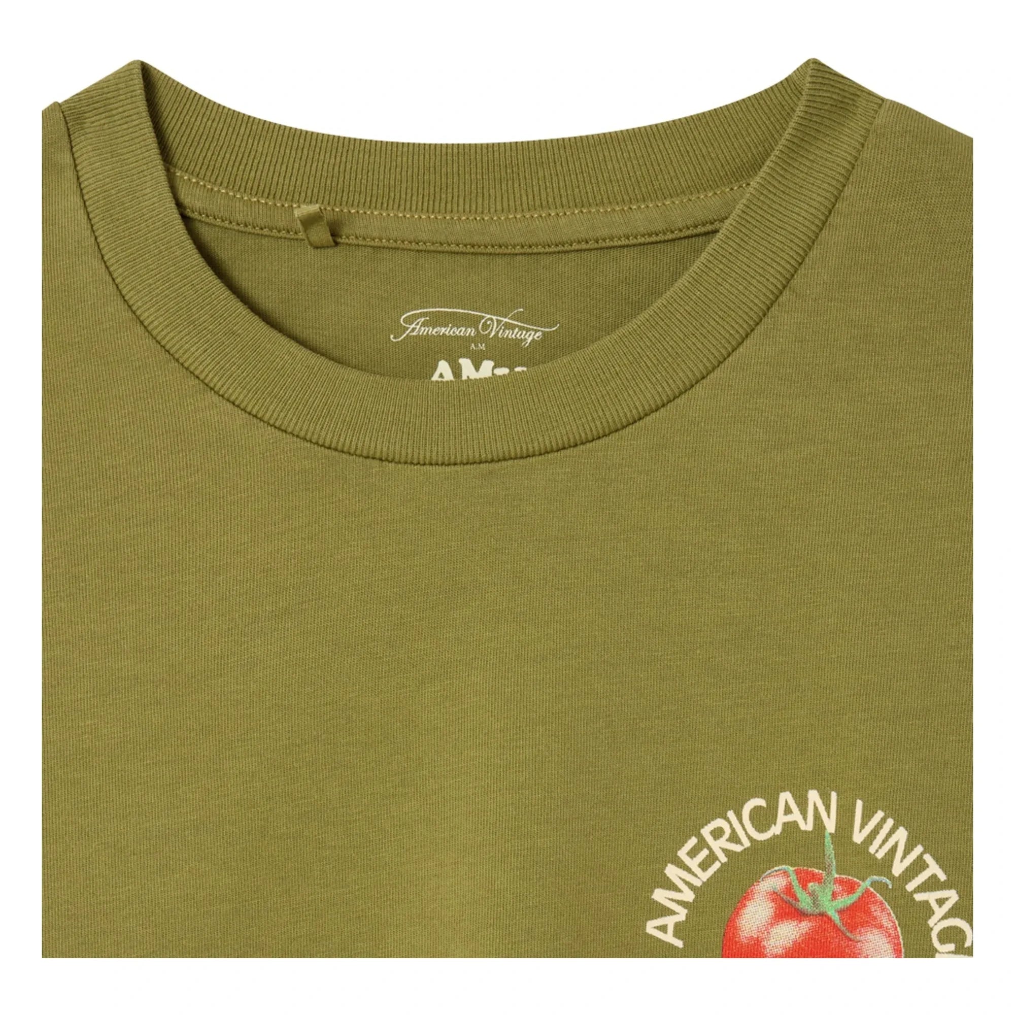 American Vintage - Fizvallay Tomato Lovers Long Sleeve T-Shirt | Light Khaki