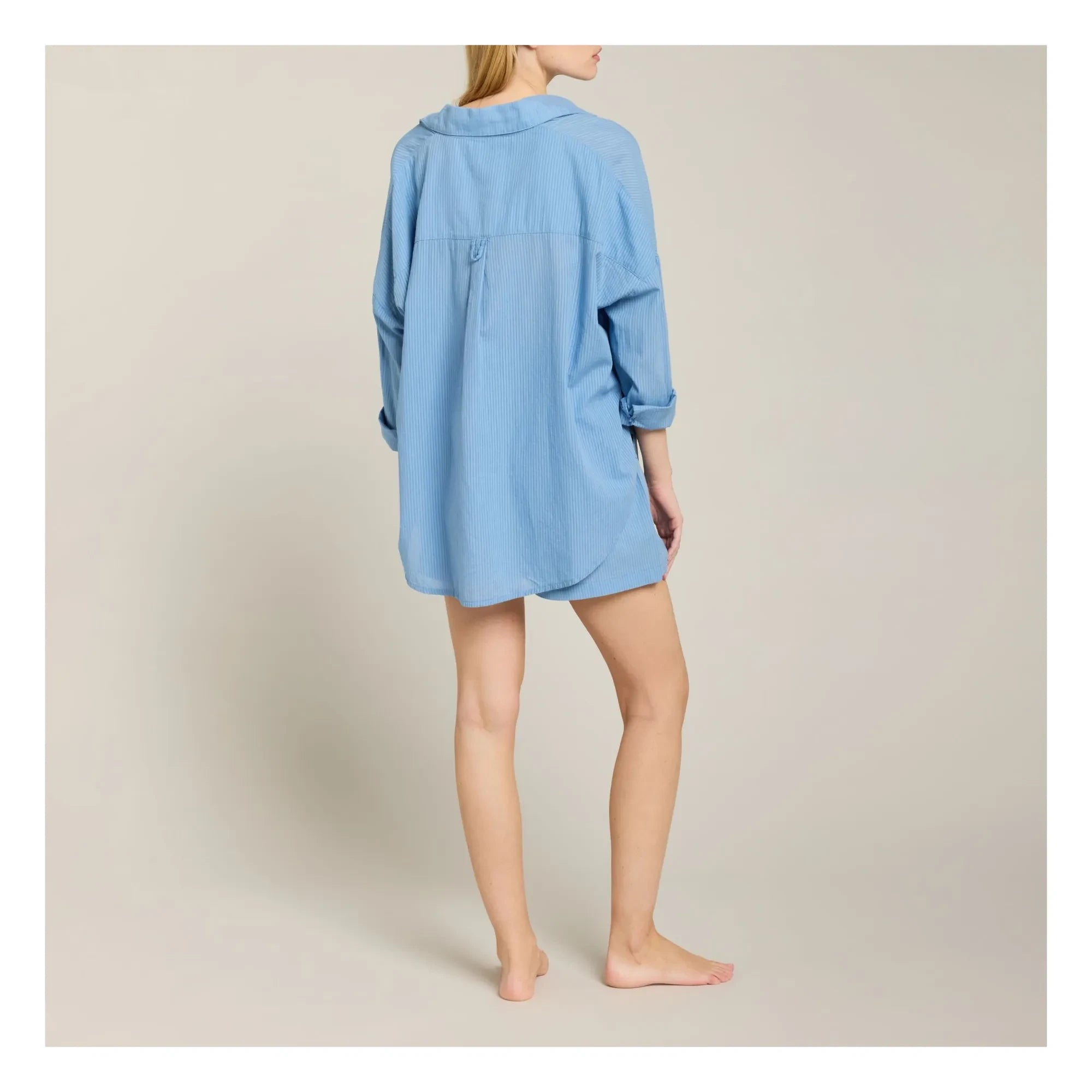 Maison Saint Julien - Ramatuelle Pamuklu Voile Gömlek | Azure Mavi