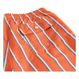 Bather - Striped Swimsuit Shorts | Orange