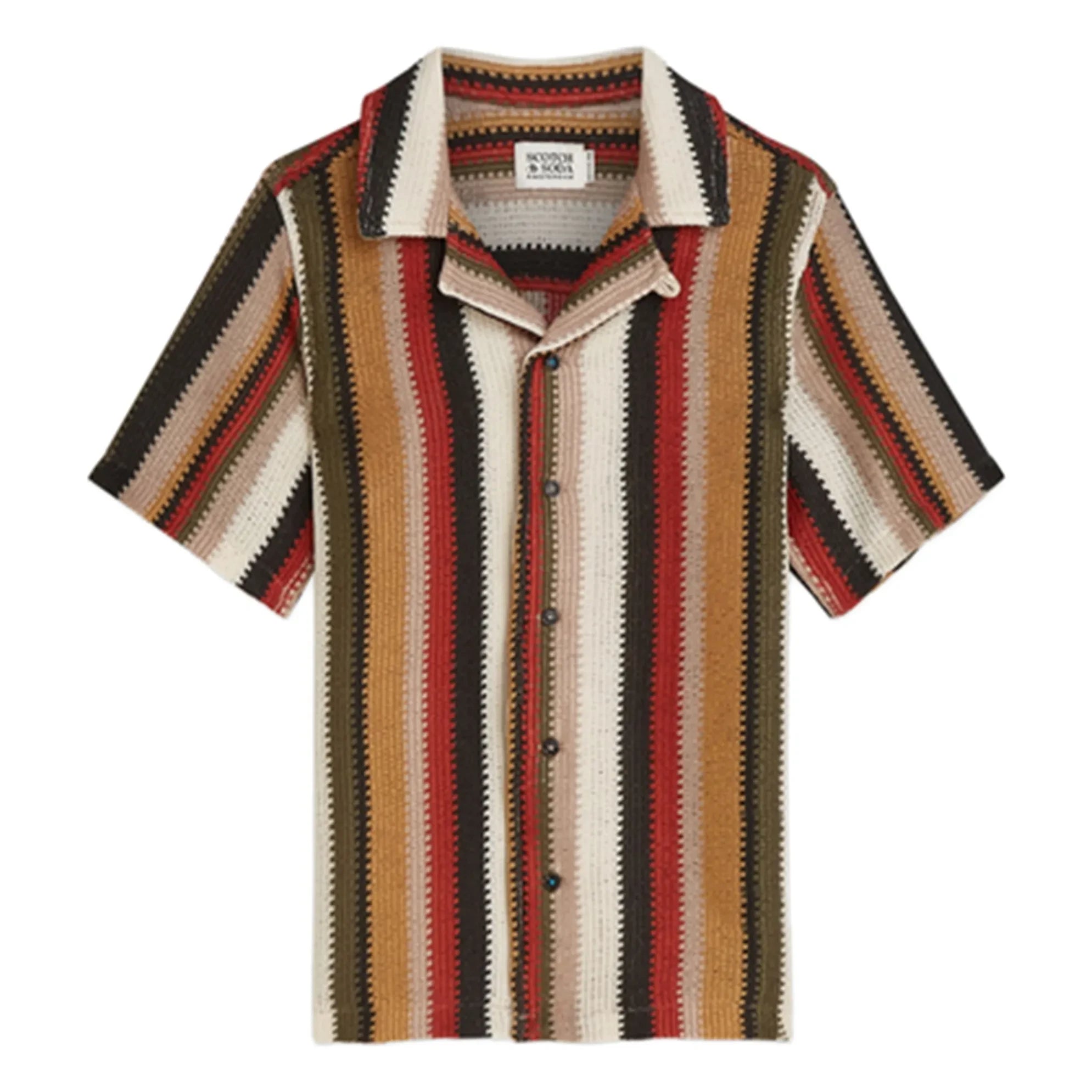 Scotch & Soda - Striped Mesh Shirt | Red