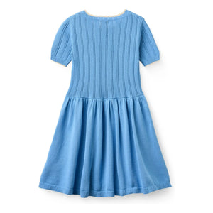 Copenhagen Colors - Pointelle Organic Cotton Mesh Dress | Azure Blue