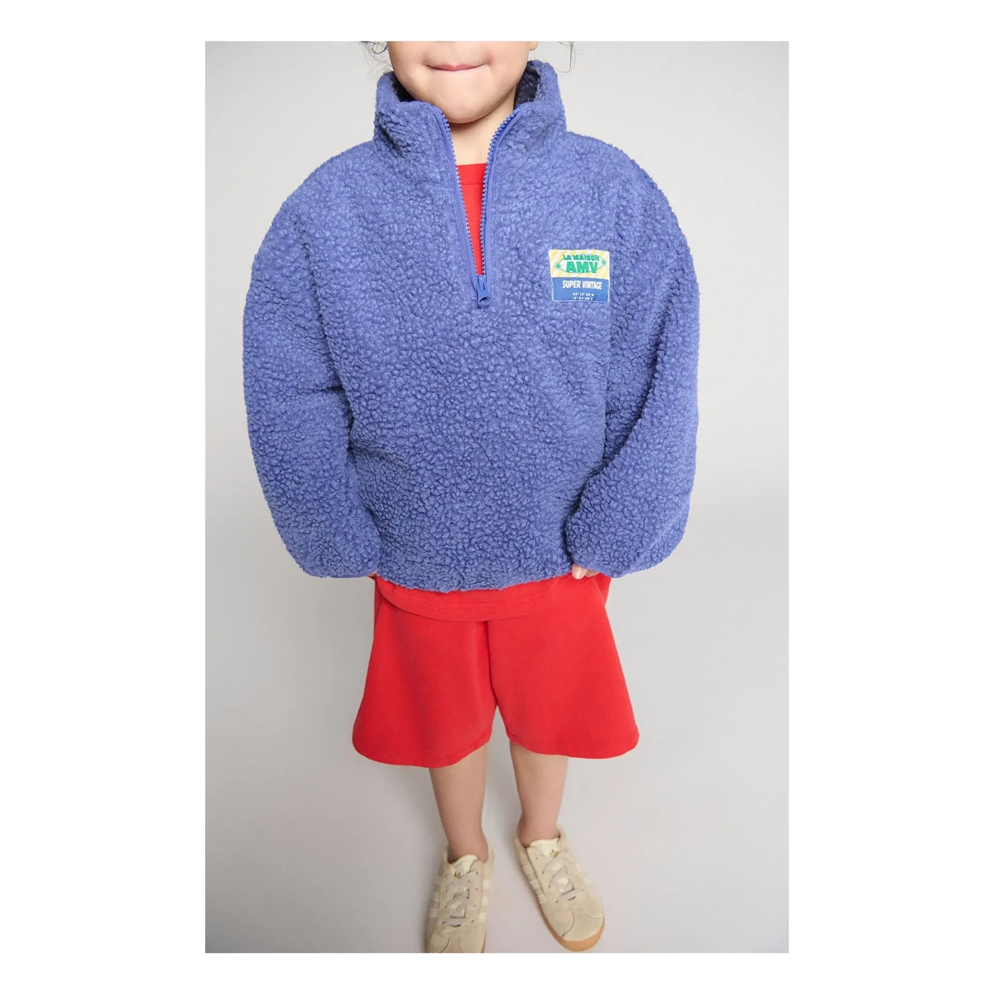 American Vintage - Hoktown Recycled Fiber Sherpa Half-Zip Sweatshirt | Purple