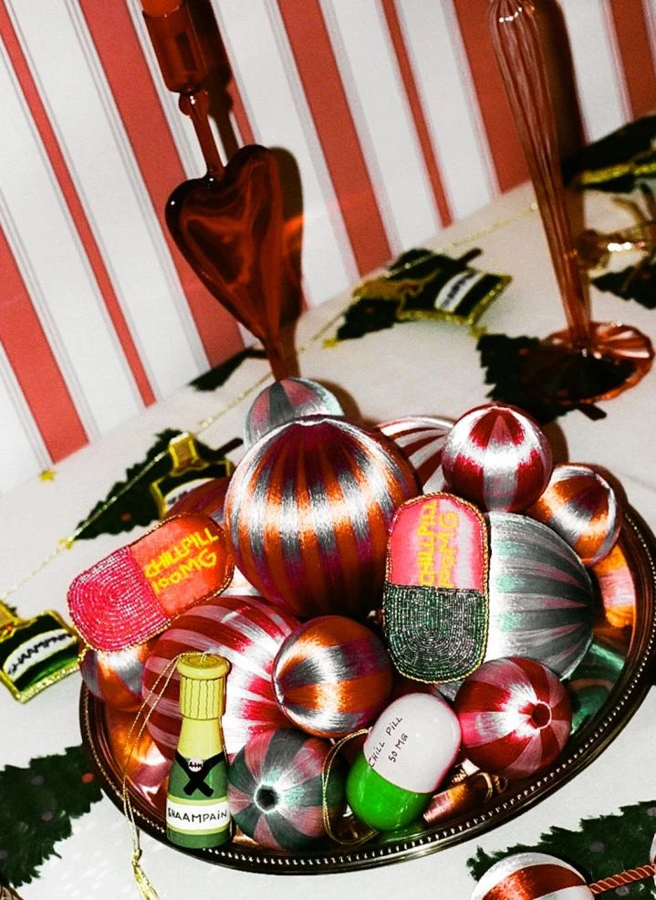Anna + Nina - Chill Pill Christmas Ornaments - Set of 4 | Green