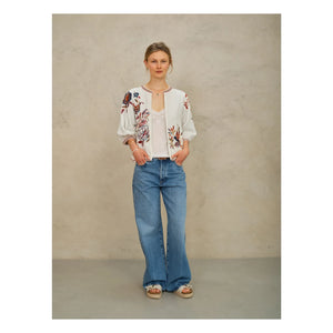 M.A.B.E. - Ori Cotton Embroidered Jacket | Red