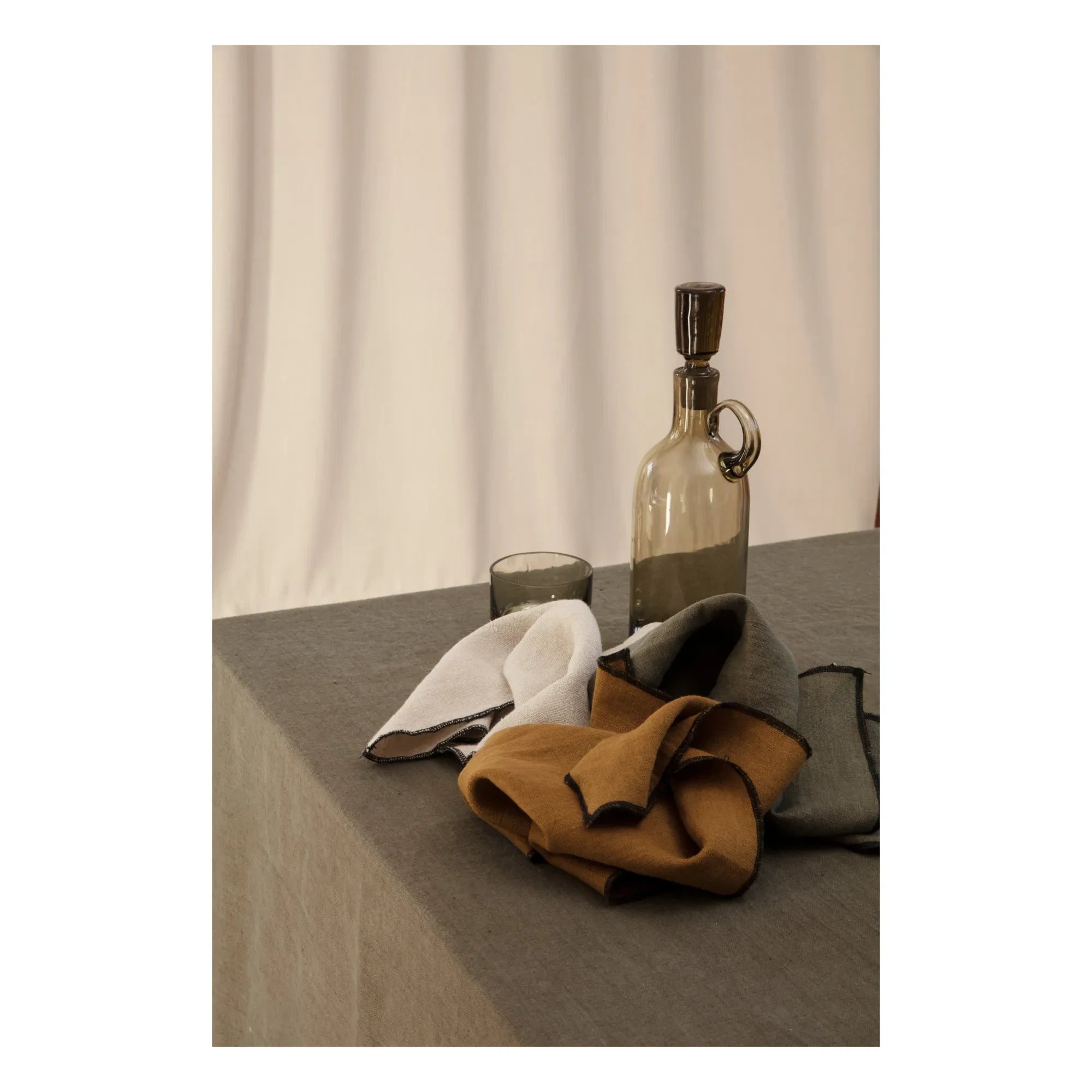 Communauté de biens - Washed Linen Napkin - 4-piece Set | Khaki