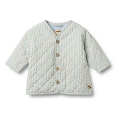 Wheat - Saxo Striped Organic Cotton Quilted Jacket | Light Blue