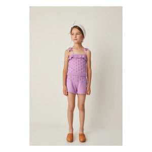 Tocoto Vintage - Knitted Ruffled Top | Lilac