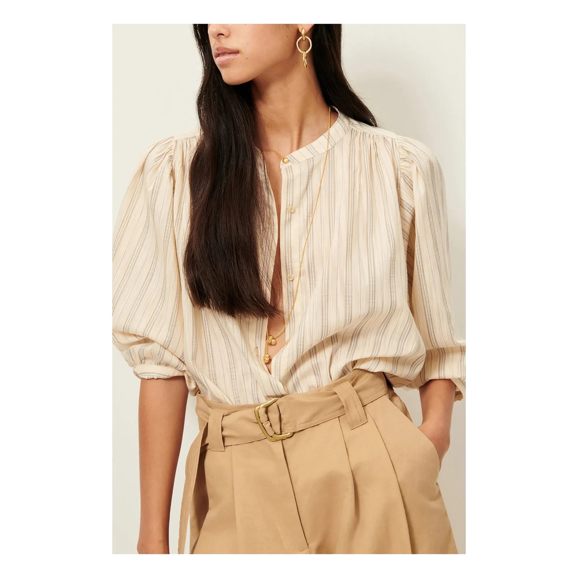 Sessùn - Striped Blouse | Light blue