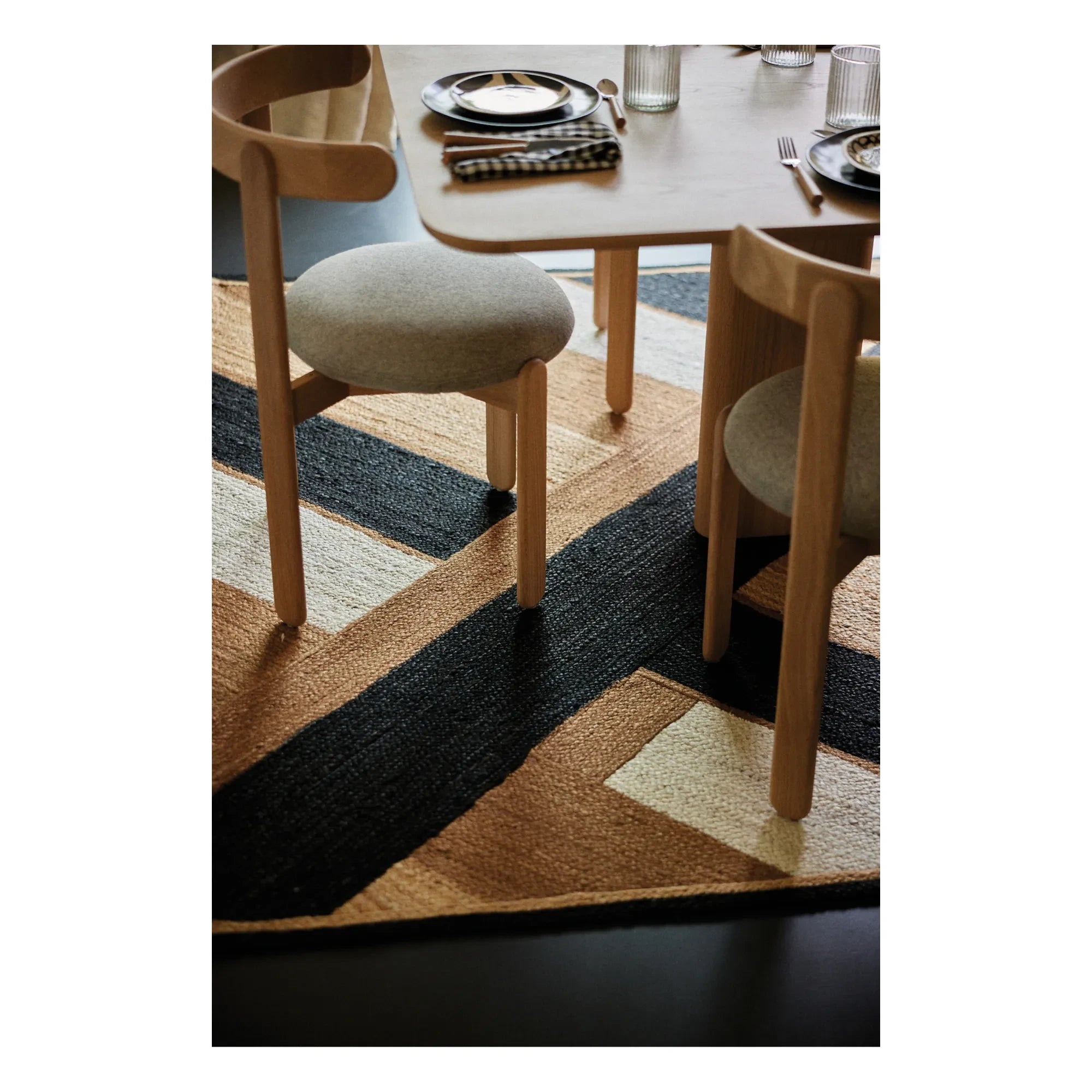 Gabrielle Paris - Lilac Wooden Chair, Linen Stool | Cream