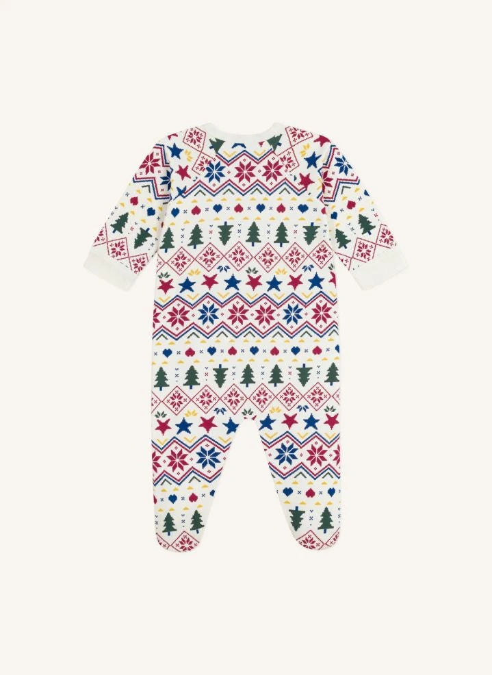Petit Bateau - Sleep Well Noel Pijamaları Organik Pamuk | Ecru