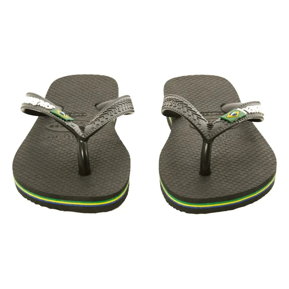 Havaianas - Logo Brazil Flip Flops | Black