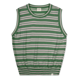 Matona - Organic cotton striped fine knit tank top | Green