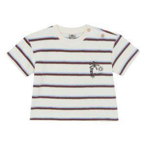 Bonton - Livo Viva Striped Terry T-Shirt | White