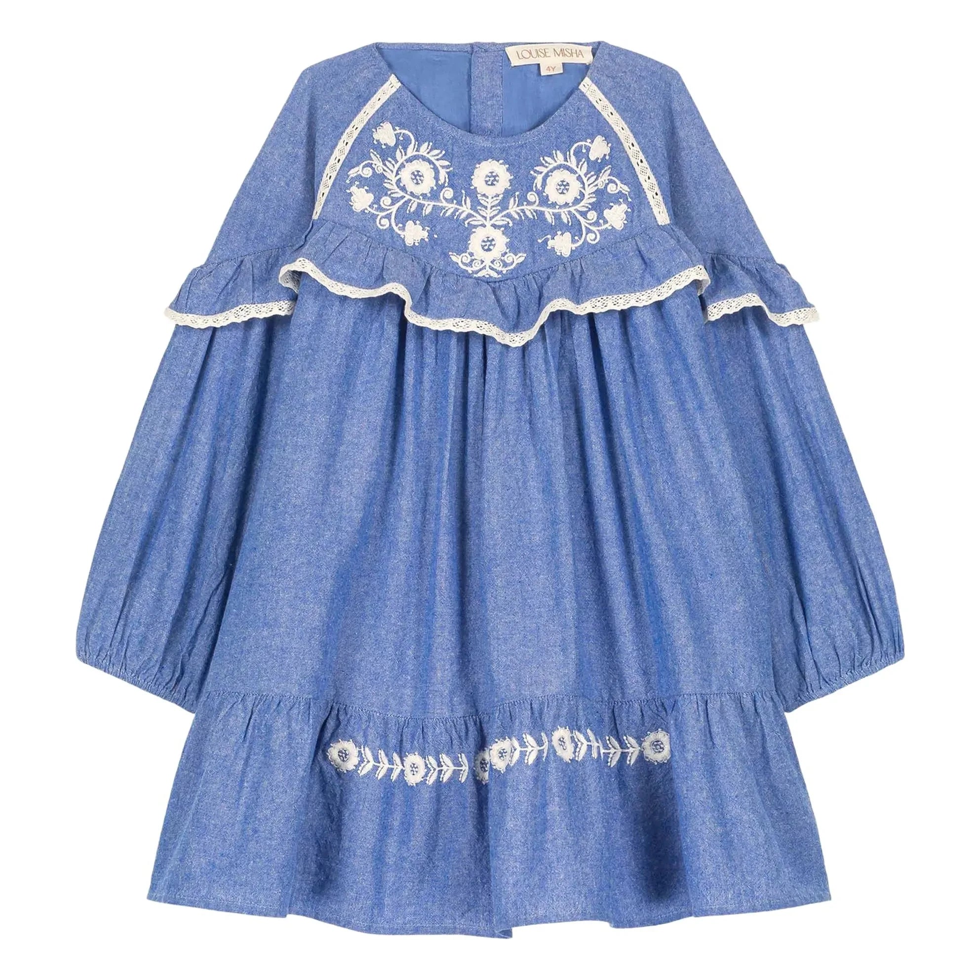 Louise Misha - Orana Organic Cotton Dress | Denim Blue