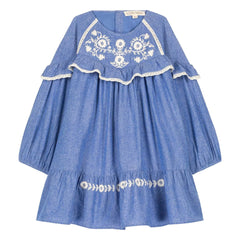 Louise Misha - Orana Organic Cotton Dress | Denim Blue