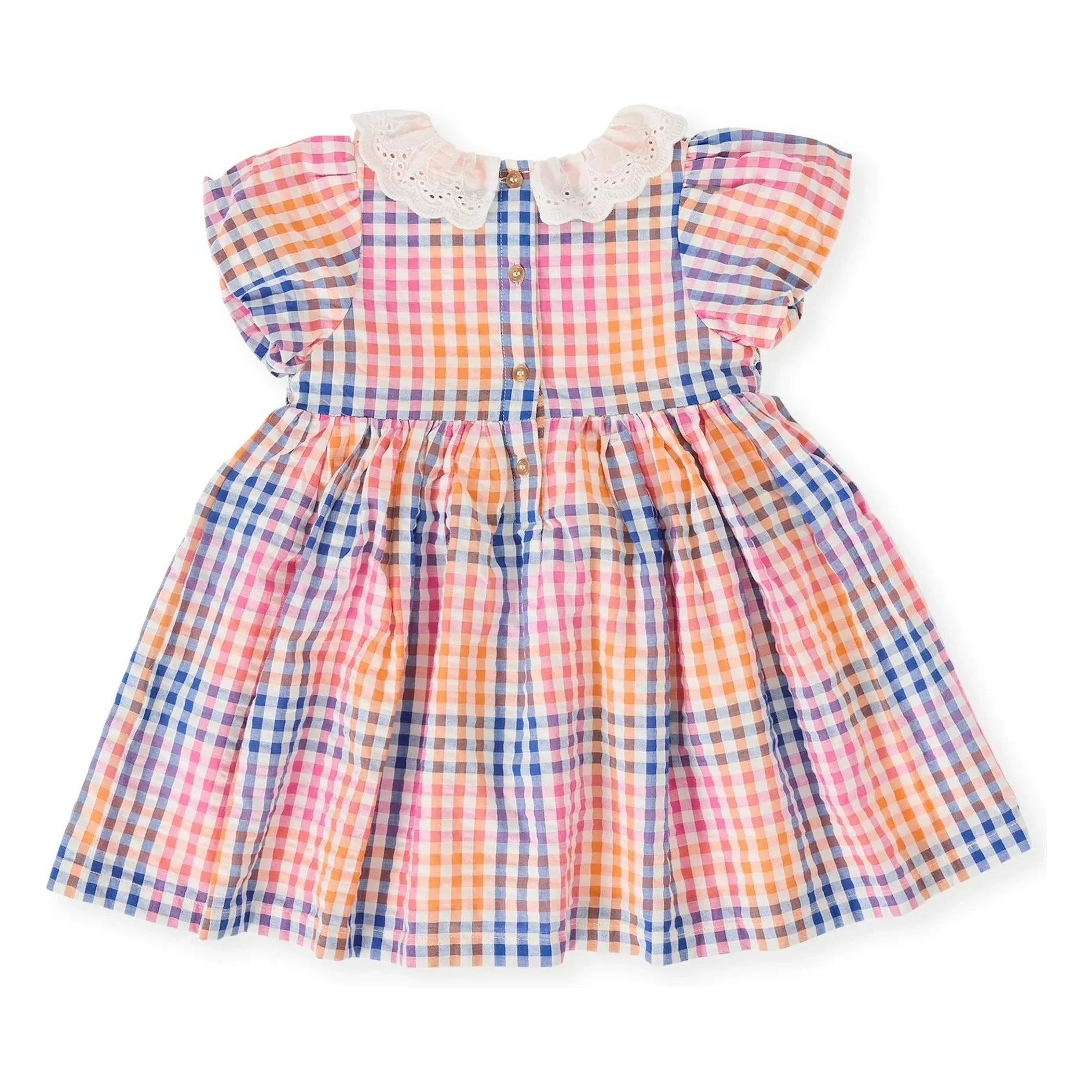 Goldie + Ace - Carreaux Gathered Dress | Blue