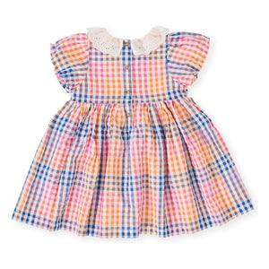 Goldie + Ace - Carreaux Gathered Dress | Blue