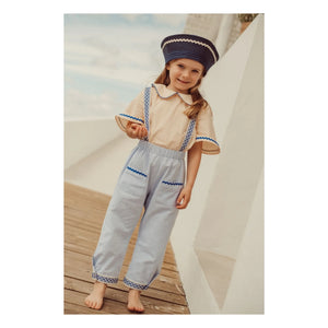 THE LiTTLE POETS - Cesária Striped Organic Cotton Pants | Blue
