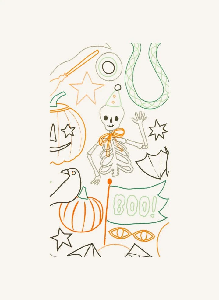 Meri Meri - Halloween Coloring Tablecloth | White