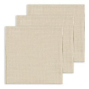 Konges Sløjd - Tea Stripe Organic Cotton Cloths - Set of 3 | Beige