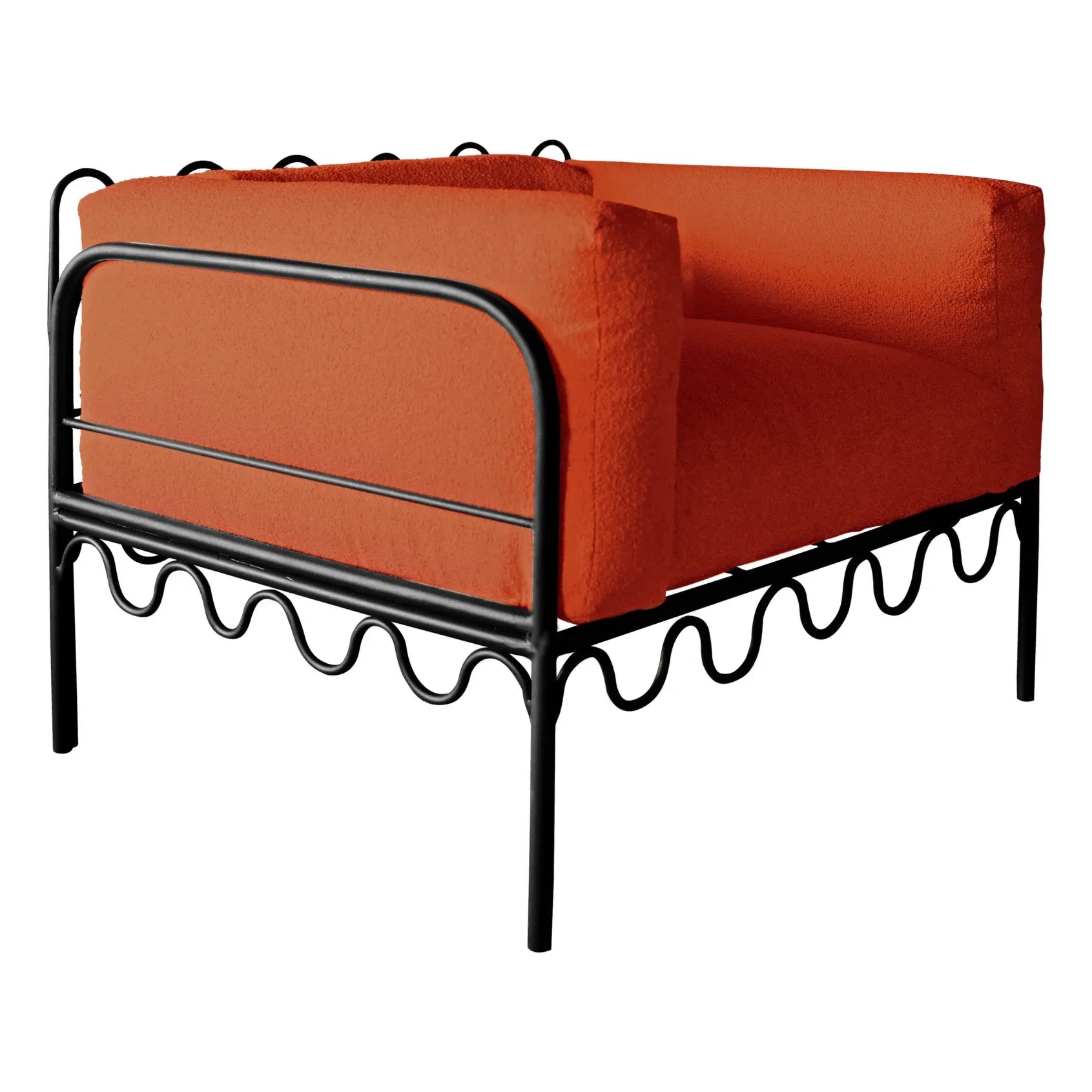 Honoré - Dolores Lounge Chair - Siyah Taban | Terracotta