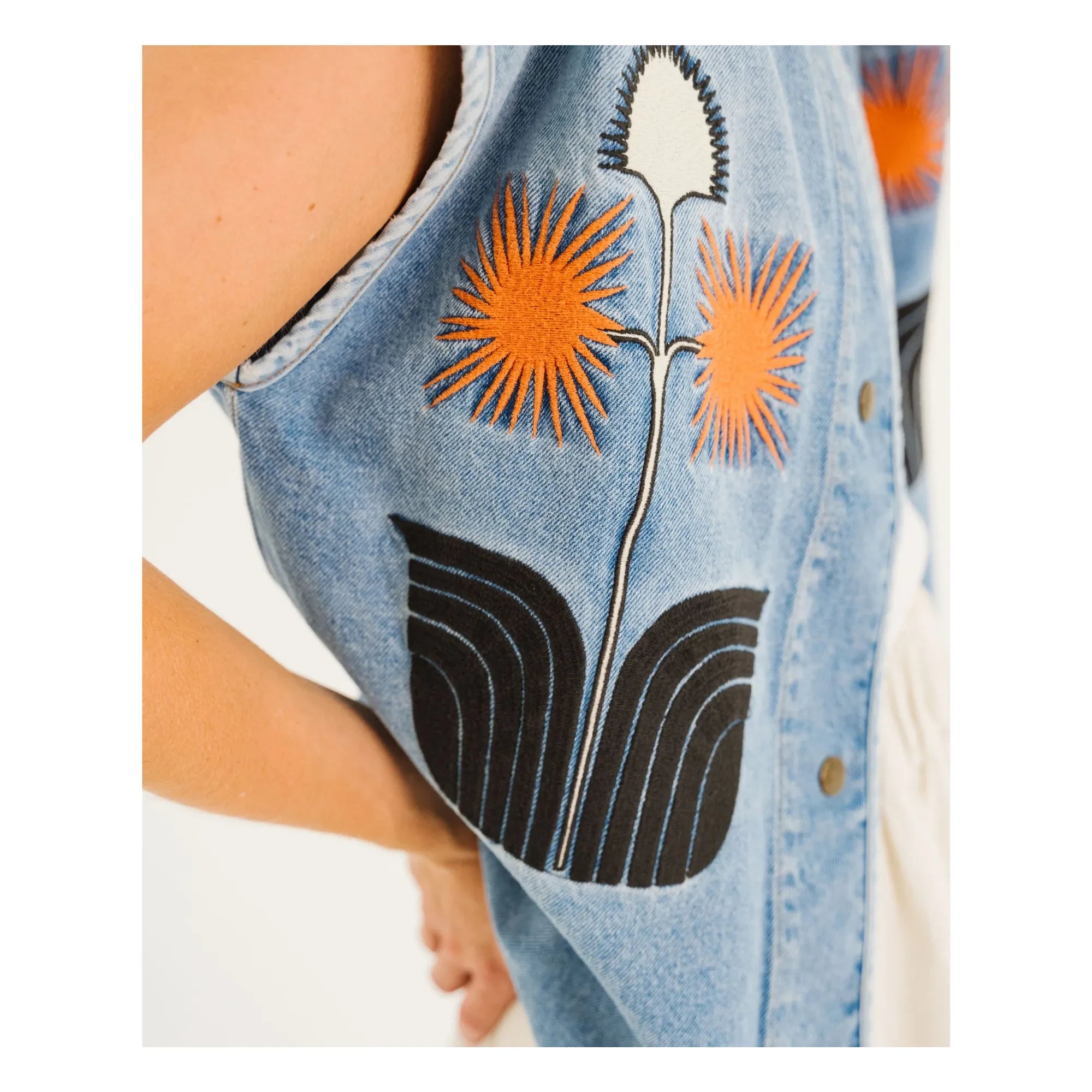 Tinsels - Edel Sleeveless Denim Jacket | Blue