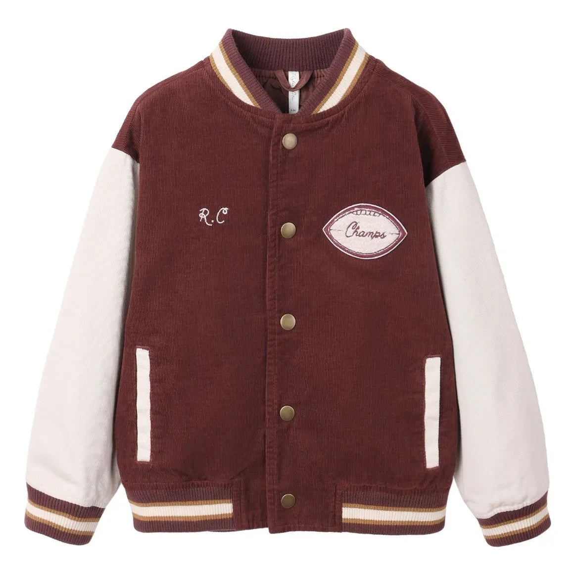 Rylee + Cru - Velvet Varsity Bomber Jacket | Burgundy