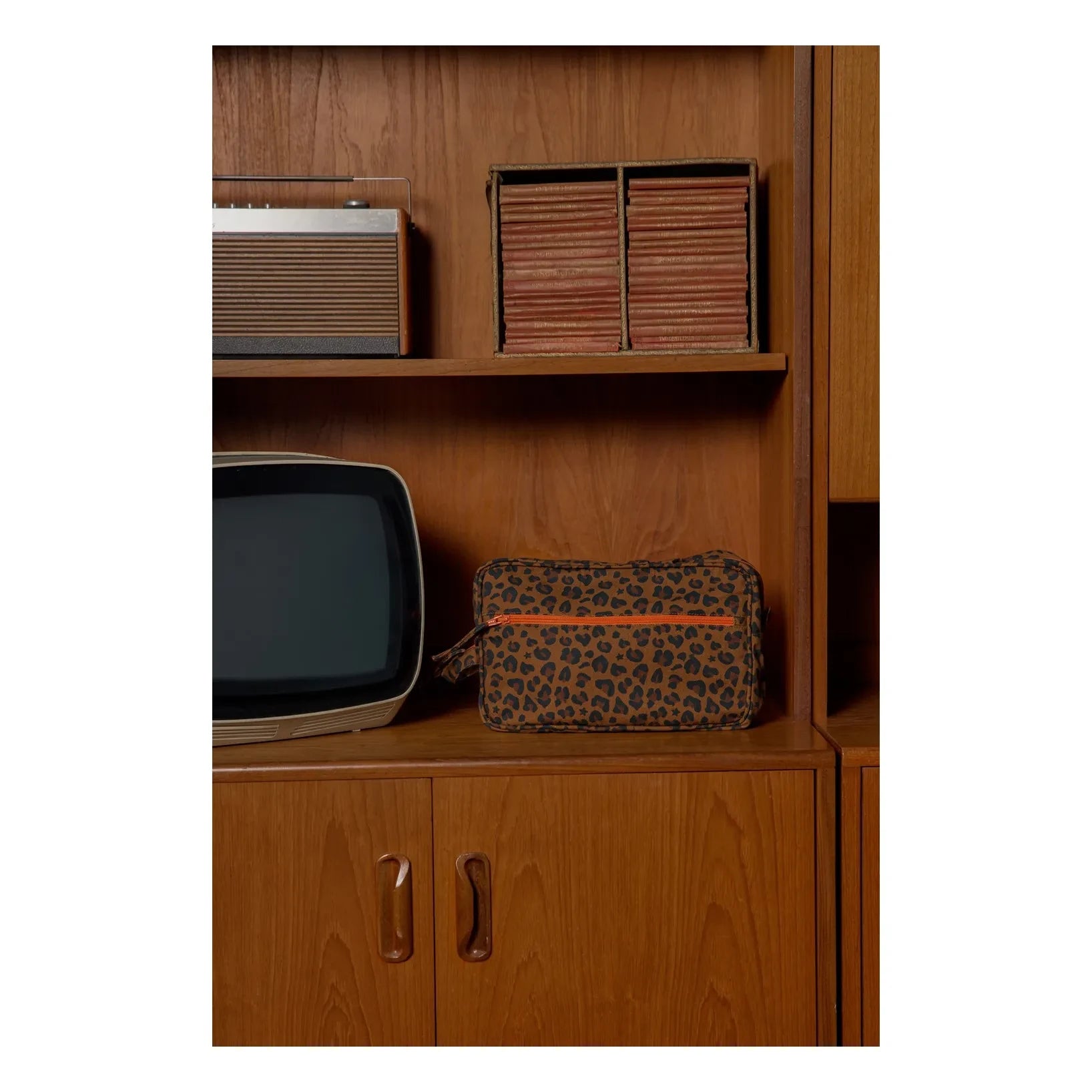 Bonton - Leopar Desenli Portföy | Kahverengi