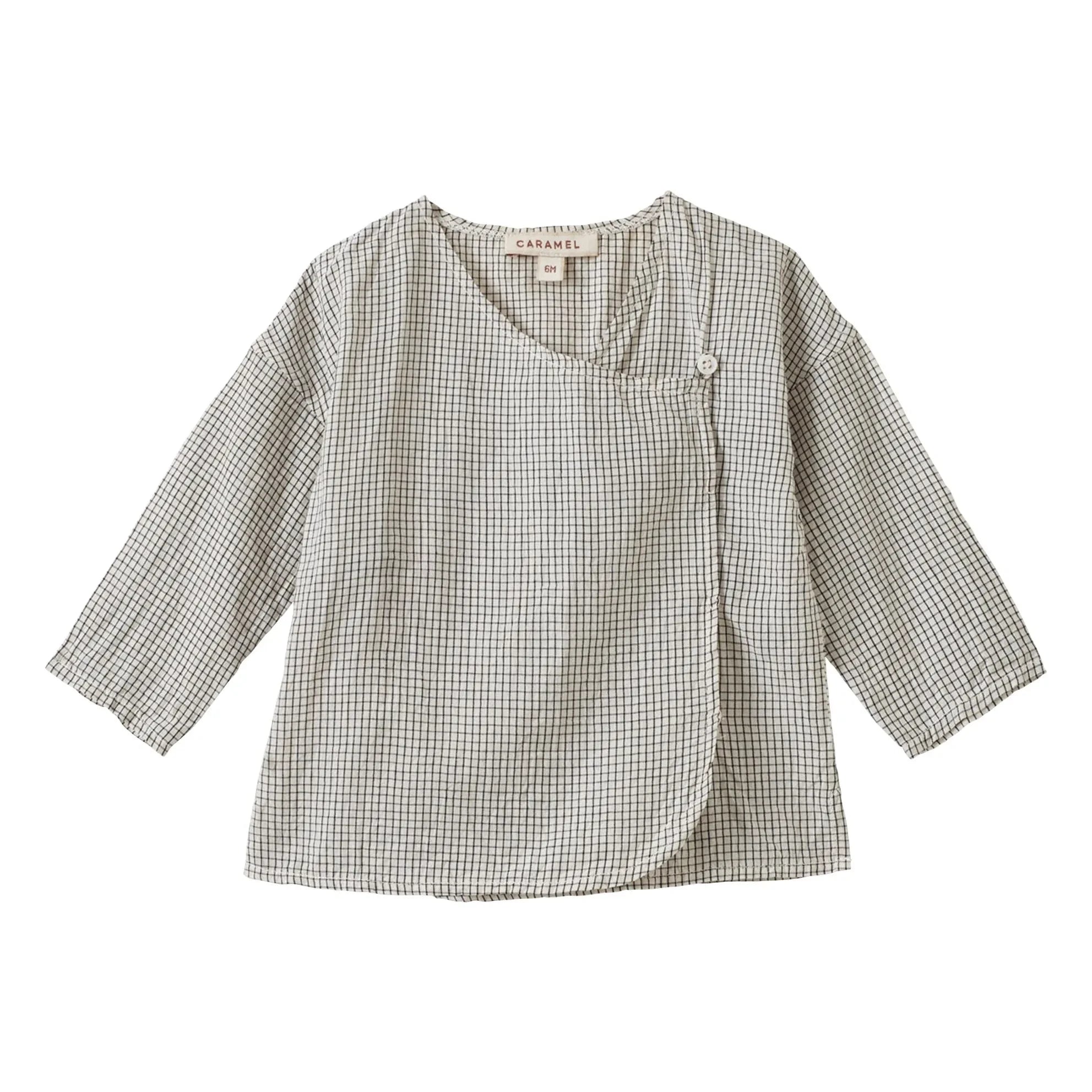 Caramel - Acorus Check Top and Pants Set | White