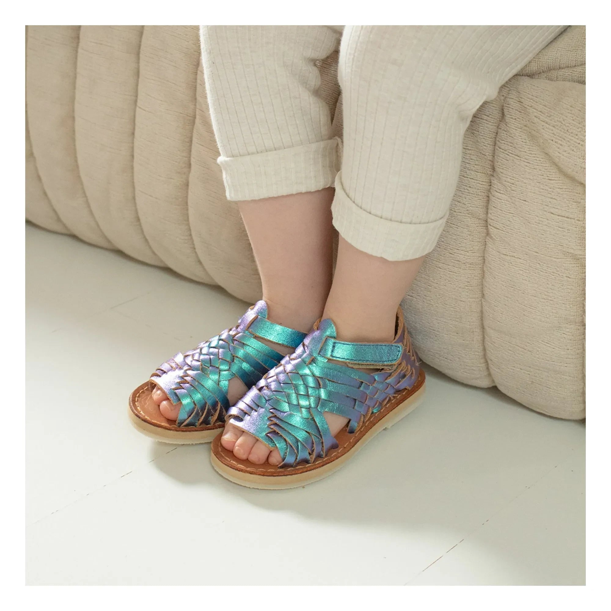 Mapache - Sandalita Mermaid Metallic Sandals | Turquoise