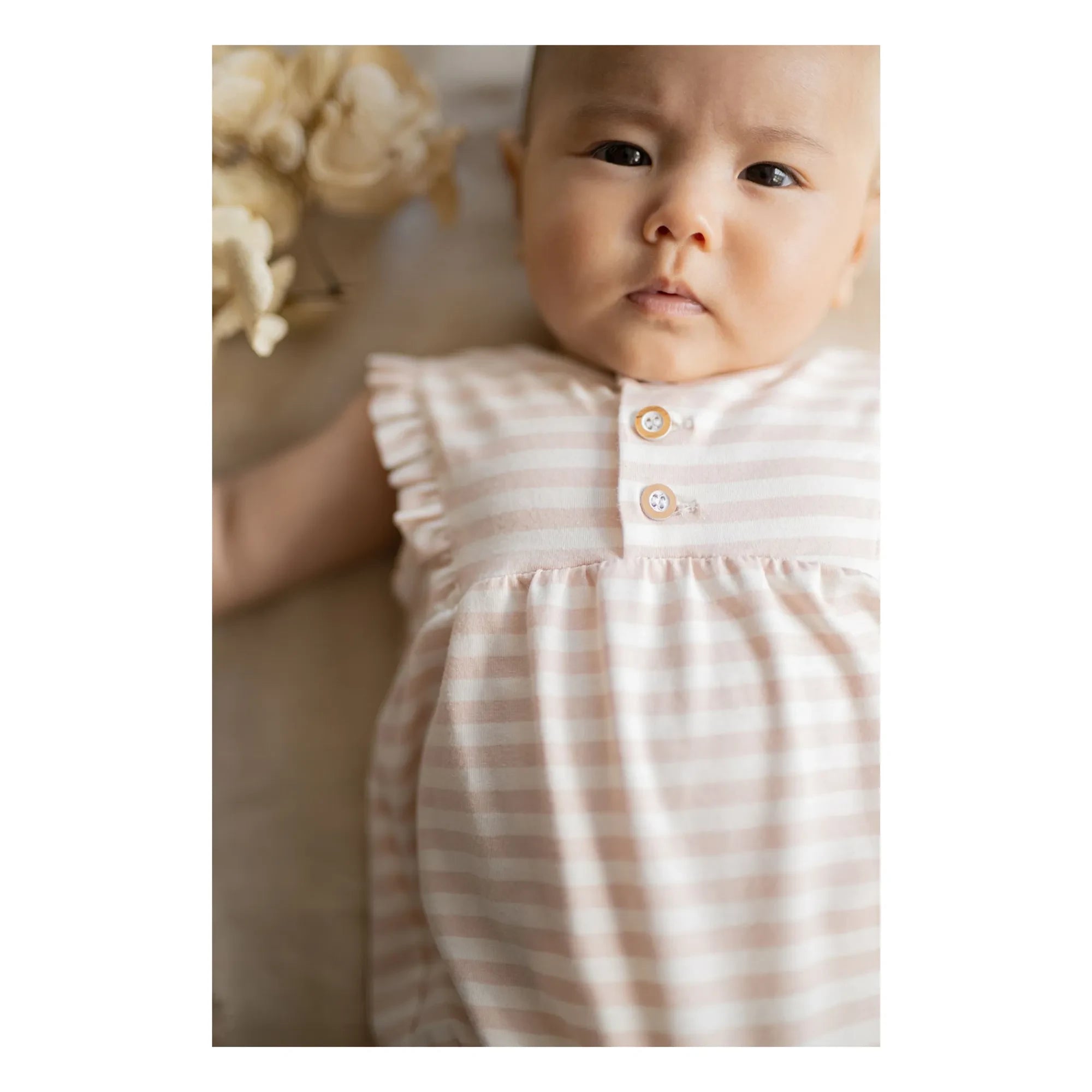 1+ in the family - Cinnia Striped Romper | Beige Pink