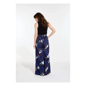 Mapoésie - Penelope Poppy Cotton Poplin Pants | Blue