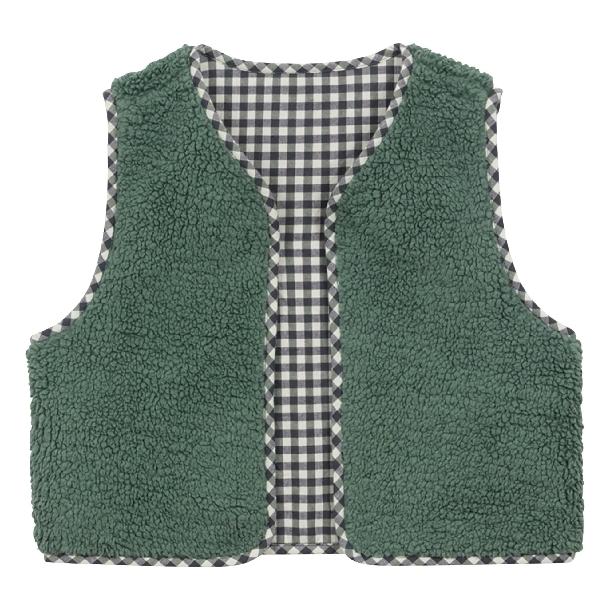 Arsène et Les Pipelettes - Giulia Sherpa Double-Sided Jacket | Green