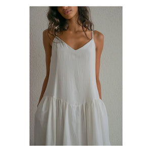 THEAVANT - Grace Cotton & Silk Poplin Dress | White