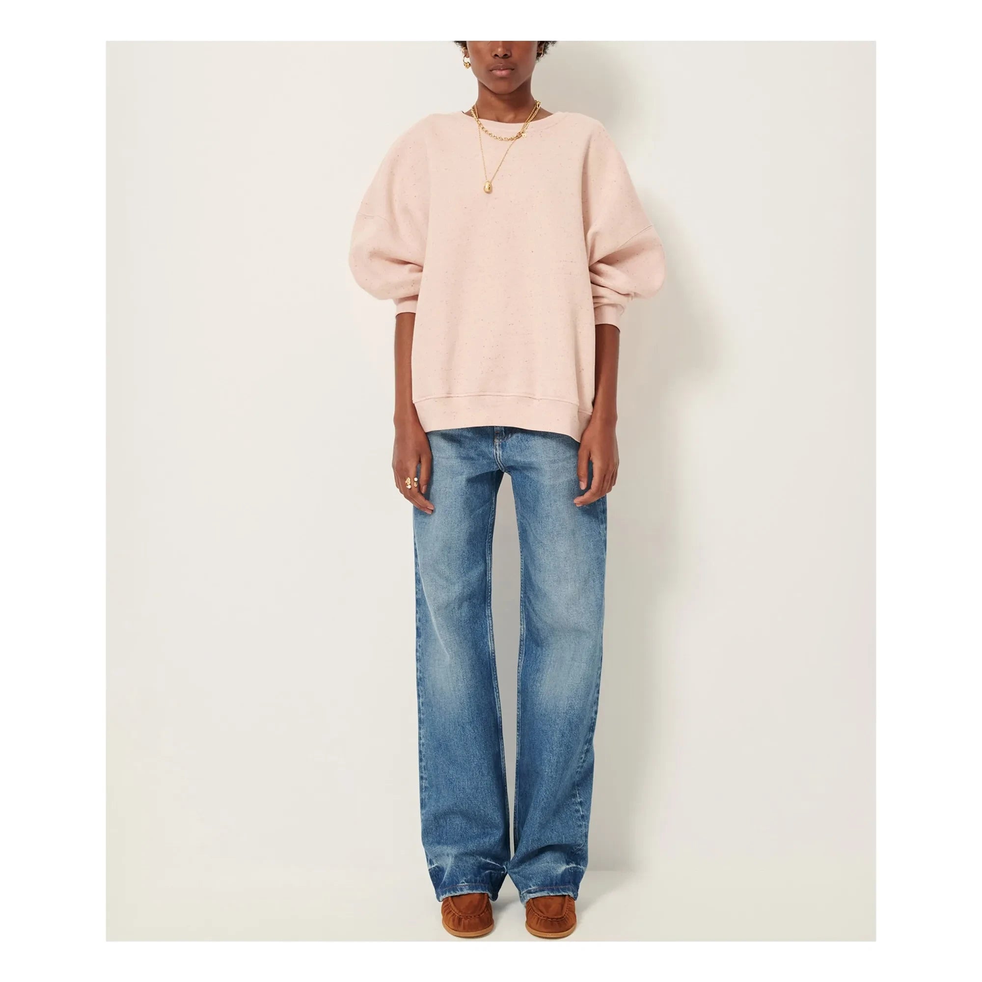 Sessùn - Chebbi Oversized Organic and Recycled Cotton Sweatshirt | Marled Pink