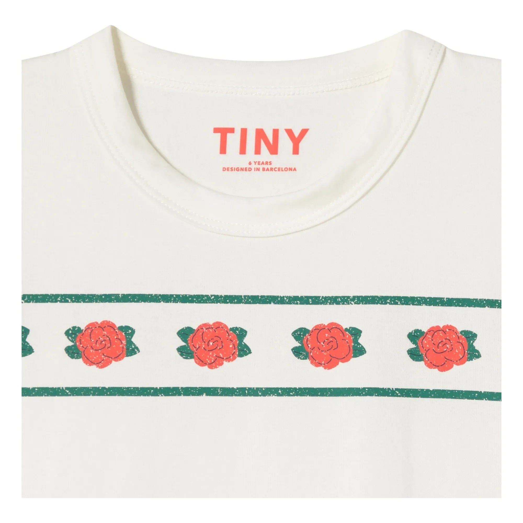 Tinycottons - Crop Roses Organic Cotton T-Shirt | White