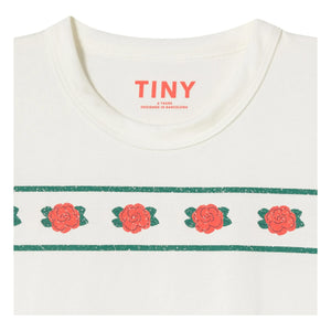 Tinycottons - Crop Roses Organic Cotton T-Shirt | White