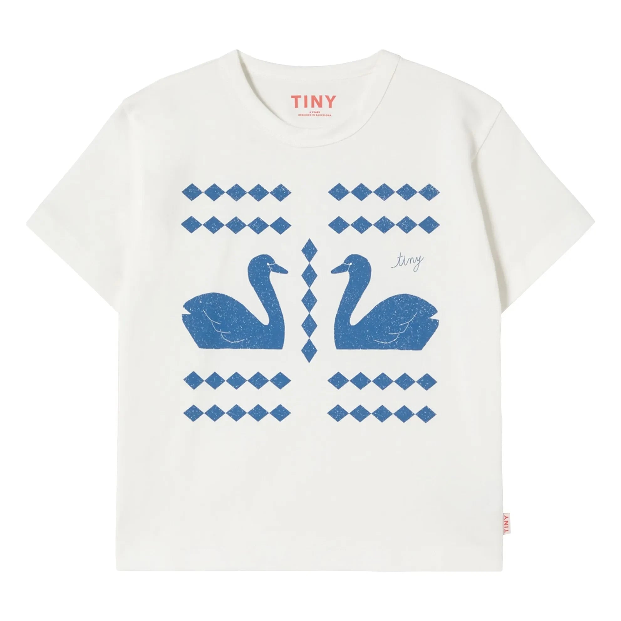 Tinycottons - Swans Losanges Organic Cotton T-shirt | White