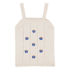 birinit - Embroidered Fine Knit Top | Ivory