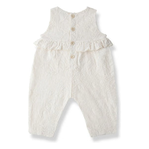 1+ in the family - Siurana embroidered salopette | White
