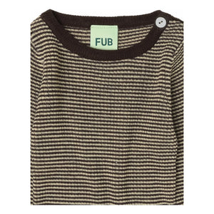 FUB - Merino Wool Striped Fine Knit Sweater | Brown