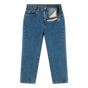 Petit Bateau - Düz Jean Pantolon Ham Organik Pamuk | Kot mavisi