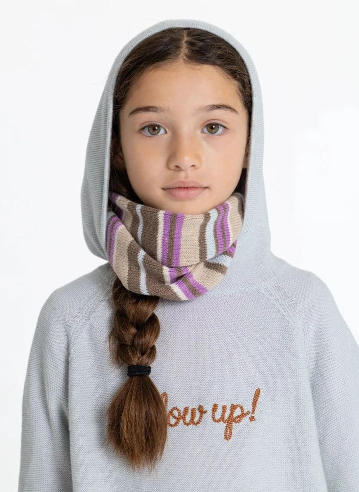 Smallable Kid - Ninon Striped Wool Scarf | Pink