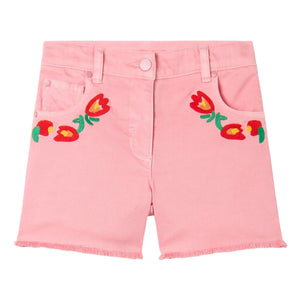 Stella McCartney Kids - Denim Floral Shorts | Pink