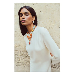 Lizzie Fortunato - Zellige Hoop Earrings with Pearl Detail