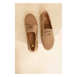 Bobbies - Betsy Suede Boat Shoe | Beige