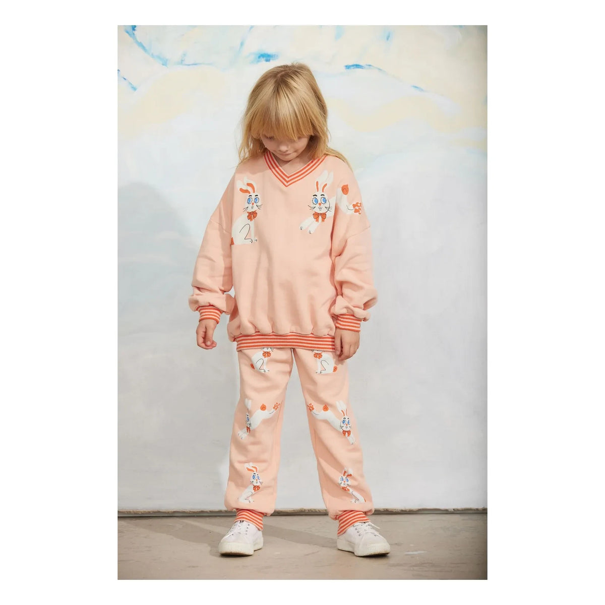Mini Rodini - Tavşanlı Organik Pamuklu Jogger | Pembe