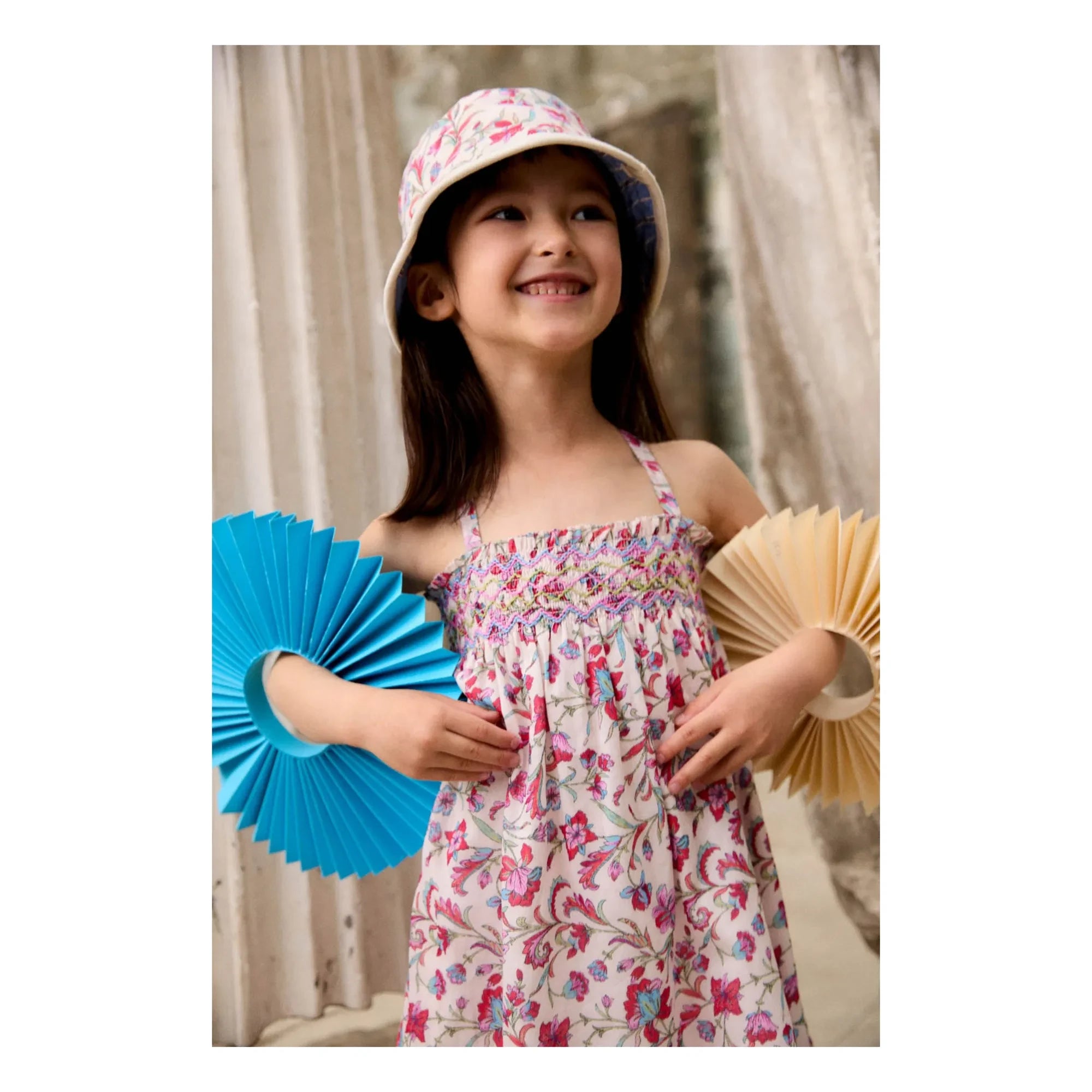 Louise Misha - Marceline Fleurie Organic Cotton Strapless Dress | Pink