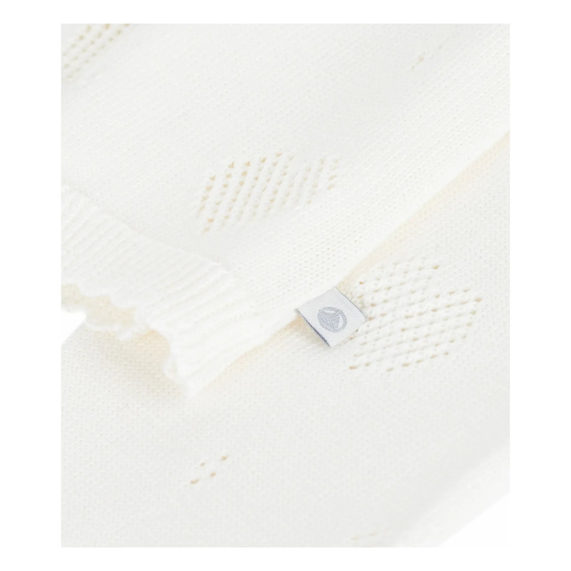Petit Bateau - Organic Cotton Ribbed Heart Cardigan | White