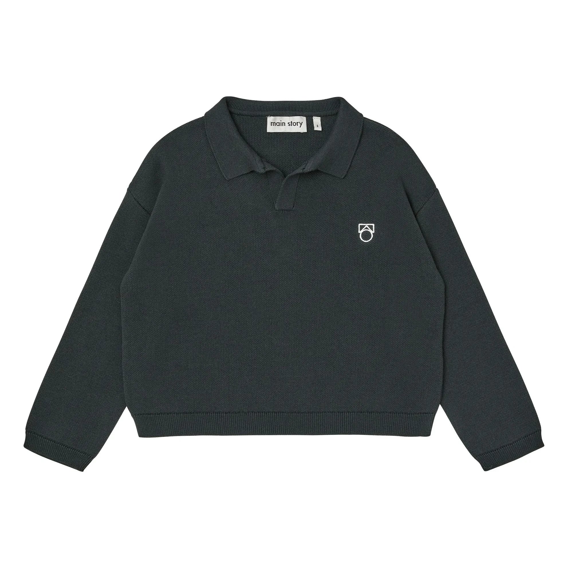 Main Story - Organic Cotton Polo Sweater | Black